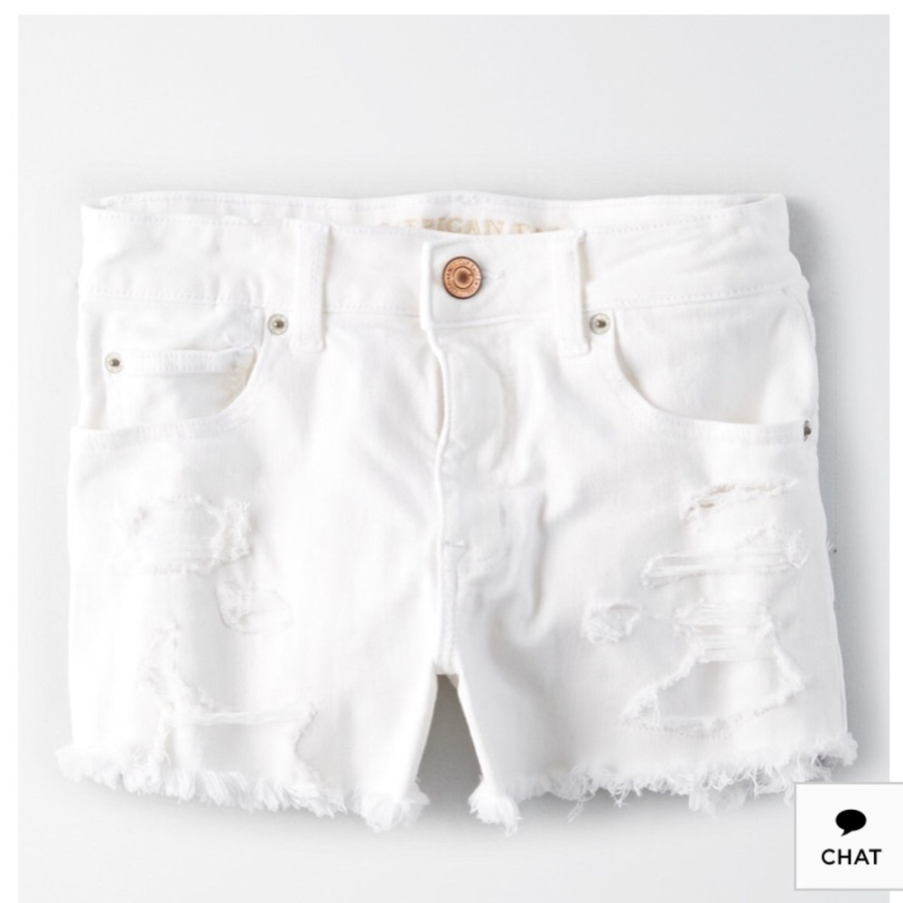 american eagle high - waisted ripped shorts